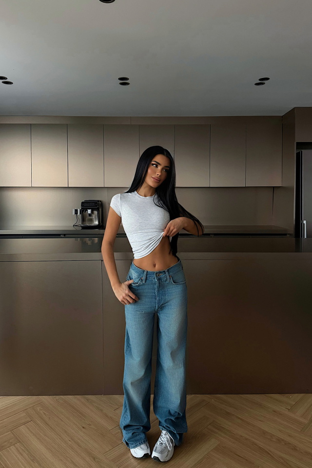 Yüksek Bel Geniş Paça Jean ATE-4526 - 2