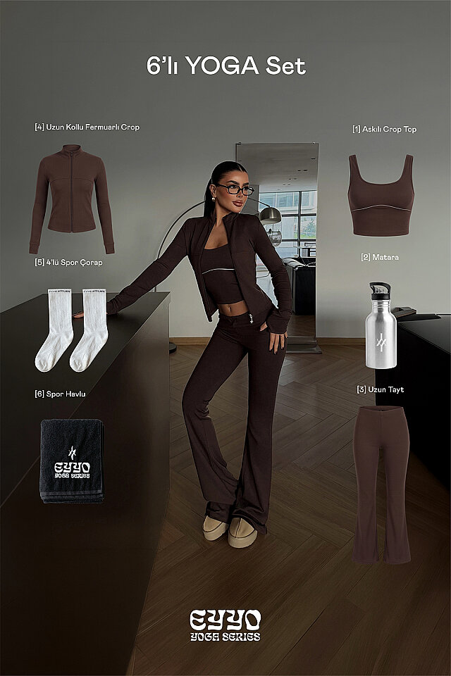 Kahverengi 6'lı Yoga Set -