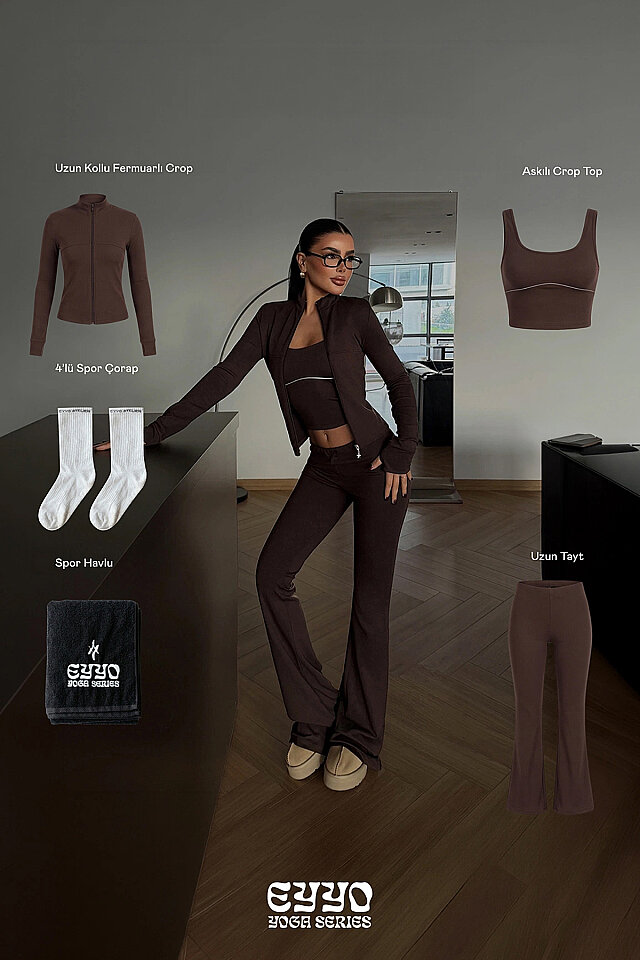 Kahverengi 5'lı Yoga Set -