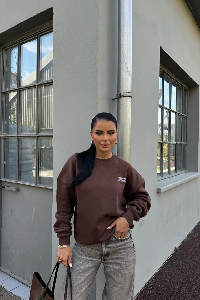Kahverengi Arkası Yazılı Sweat ATE-0278 - 4
