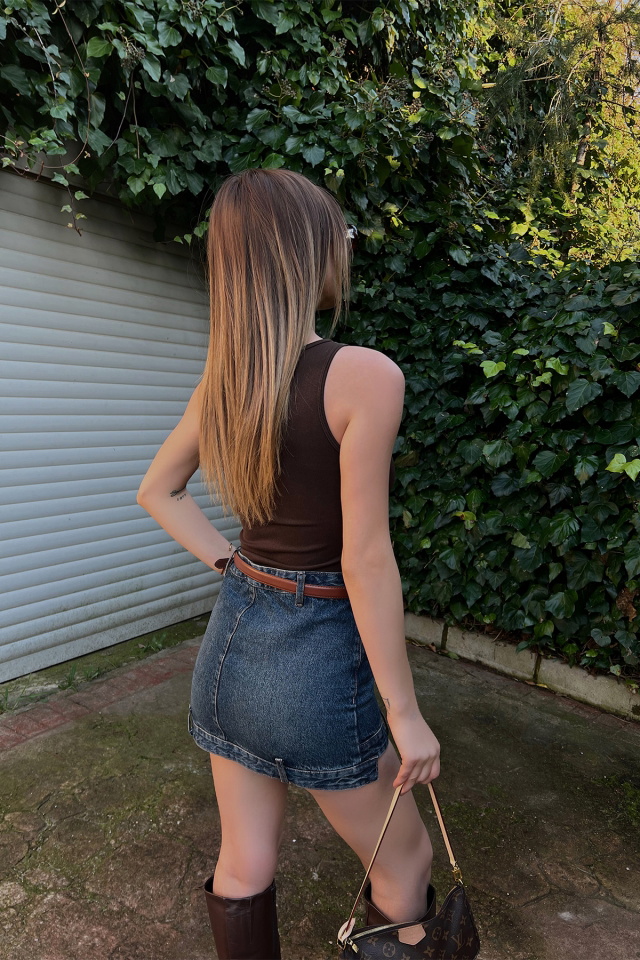 Kahverengi Askılı Bodysuit ATE3944 - 3