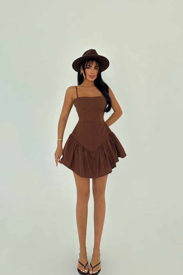 Kahverengi Tatiana Elbise ATE-1411 