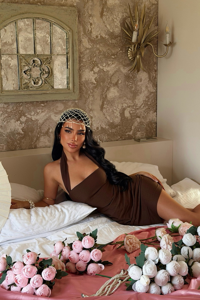 Kahverengi Cilimu Elbise ATE-4831 - 4