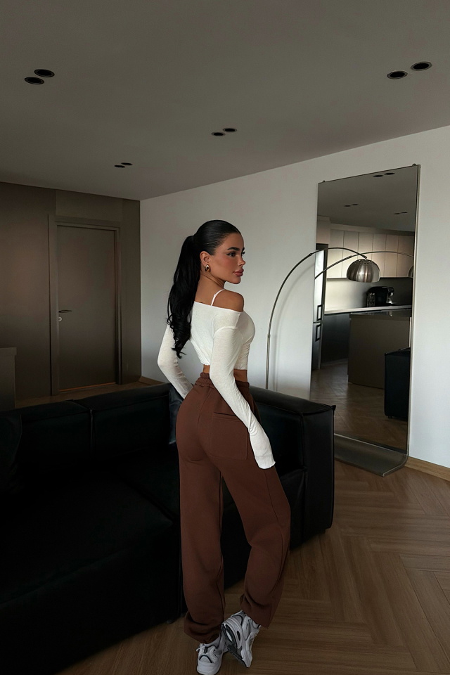 Kahverengi Bağlamalı Eşofman ATE-4888 - 4