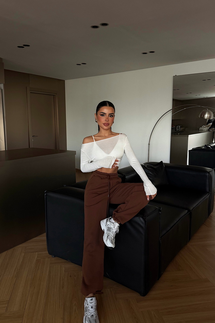 Kahverengi Bağlamalı Eşofman ATE-4888 - EYYO