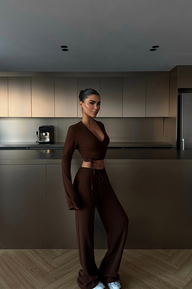 Kahverengi Lucienne Triko Takım ATE-4633 - 3