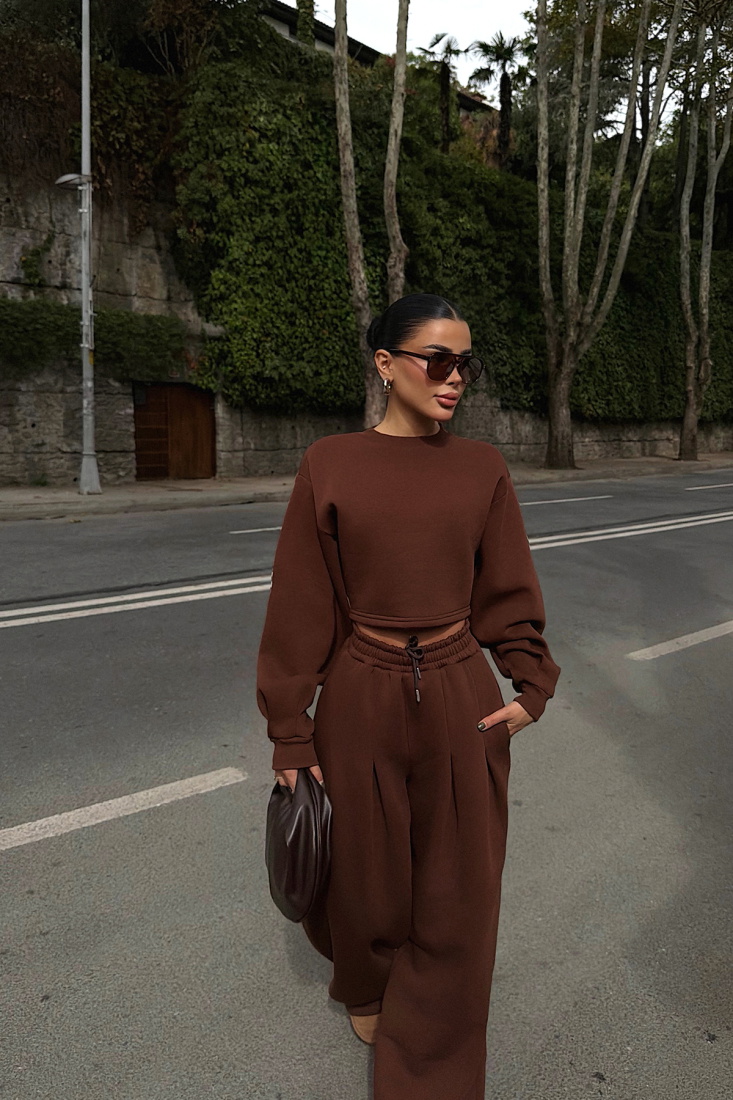 Kahverengi Knox Eşofman Takımı ATE-3824 - EYYO