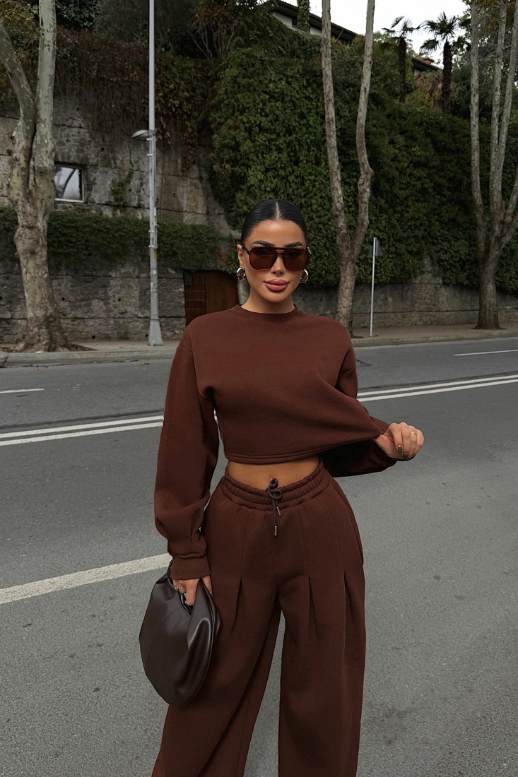 Kahverengi Knox Eşofman Takımı ATE-3824 - EYYO