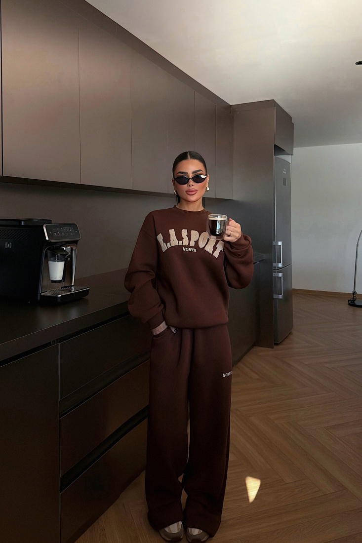 Kahverengi Easport Eşofman Takımı ATE-3889 - EYYO