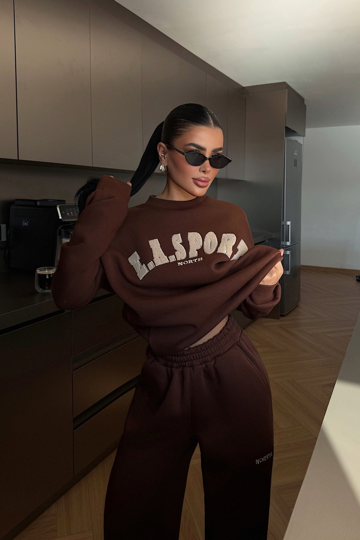 Kahverengi Easport Eşofman Takımı ATE-3889 - EYYO