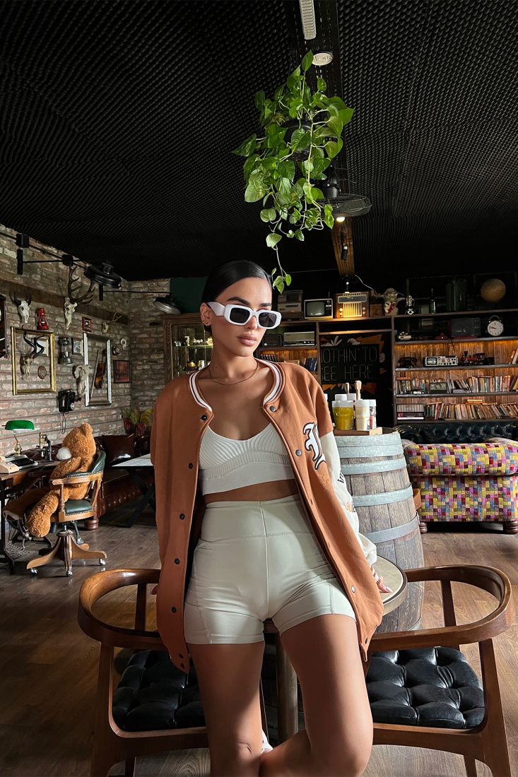 Kahverengi Baskılı Kolej Ceket ATE1965 - NOON