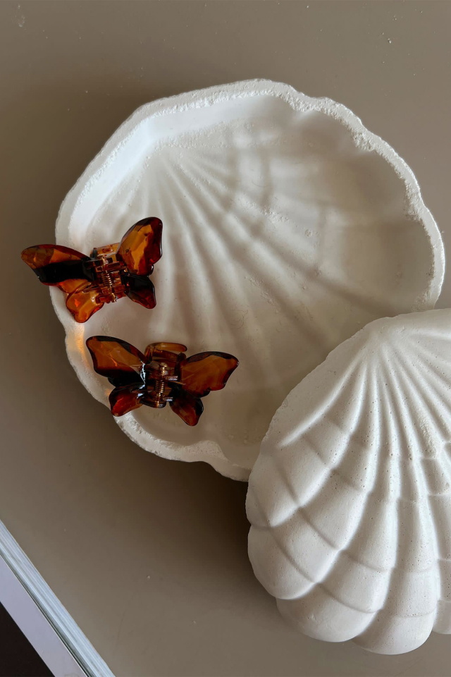 Kahverengi Butterfly 2'li Mini Mandal Toka Seti -