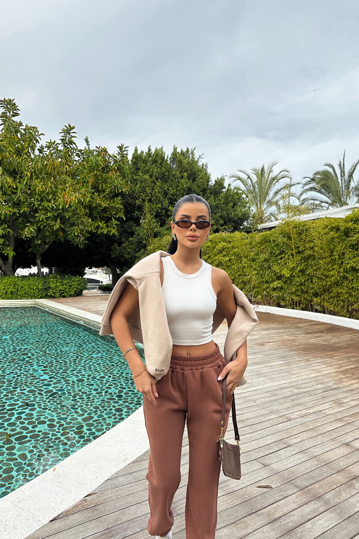 Kahverengi Cep Detay Eşofman Altı ATE-0458 - EYYO