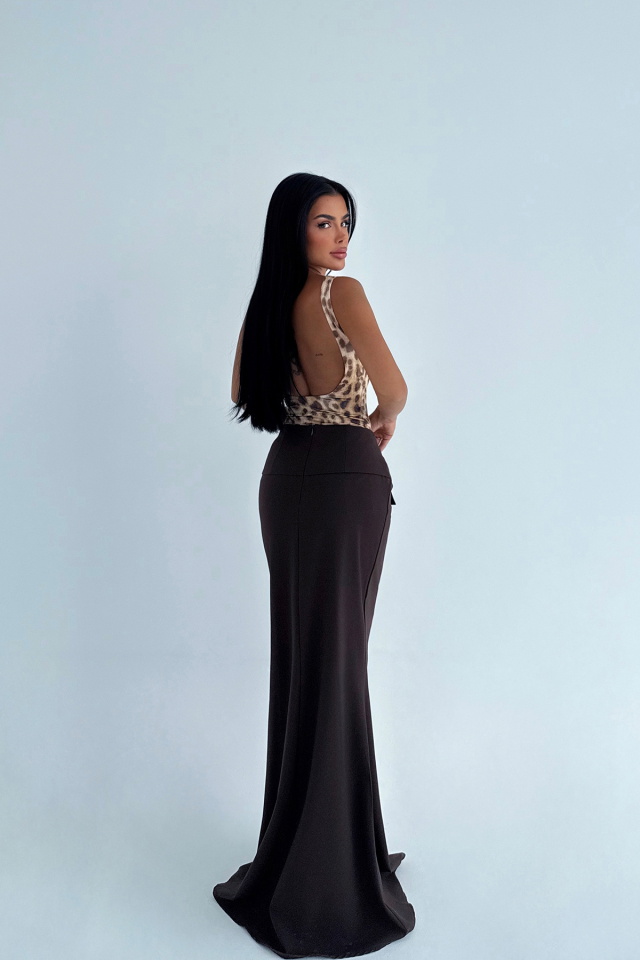 Kahverengi Benson Uzun Etek ATE-2431 - 3