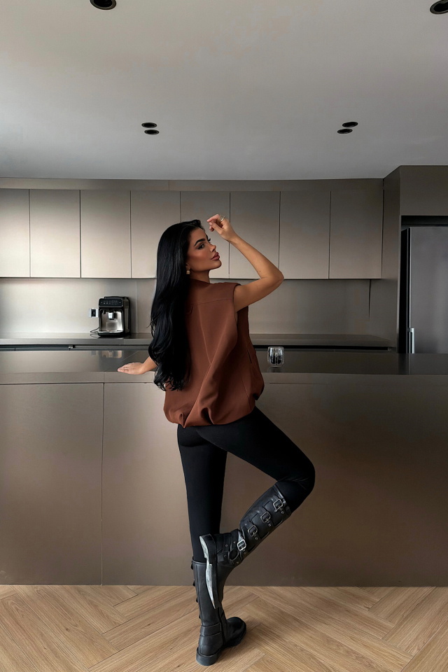 Kahverengi Hacciko Yelek ATE-2118 - 4