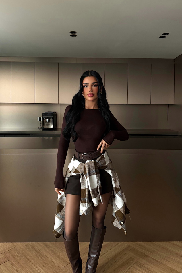 Kahverengi Gorgonia Gömlek ATE-4247 - 3