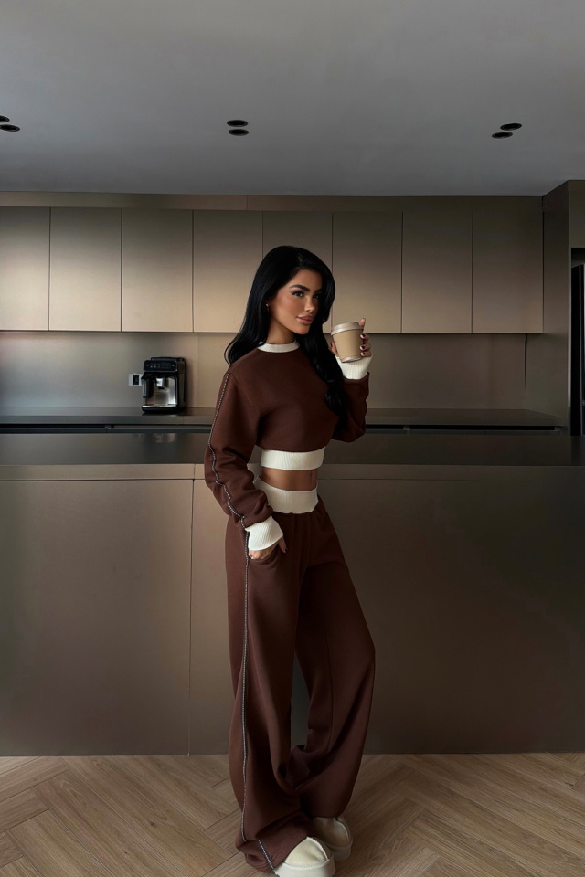 Kahverengi Quill Eşofman Takımı ATE-4081 - 3