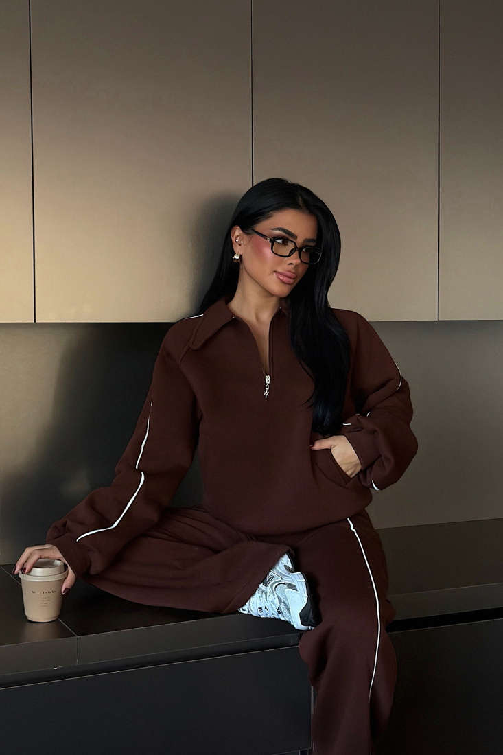 Kahverengi Selita Eşofman Takım ATE-3830 - EYYO