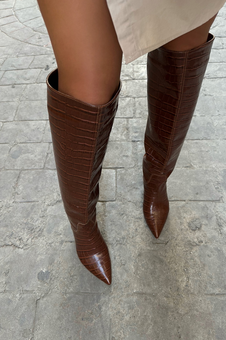 Suni Deri Topuklu Çizme ATEL4090 - EYYO