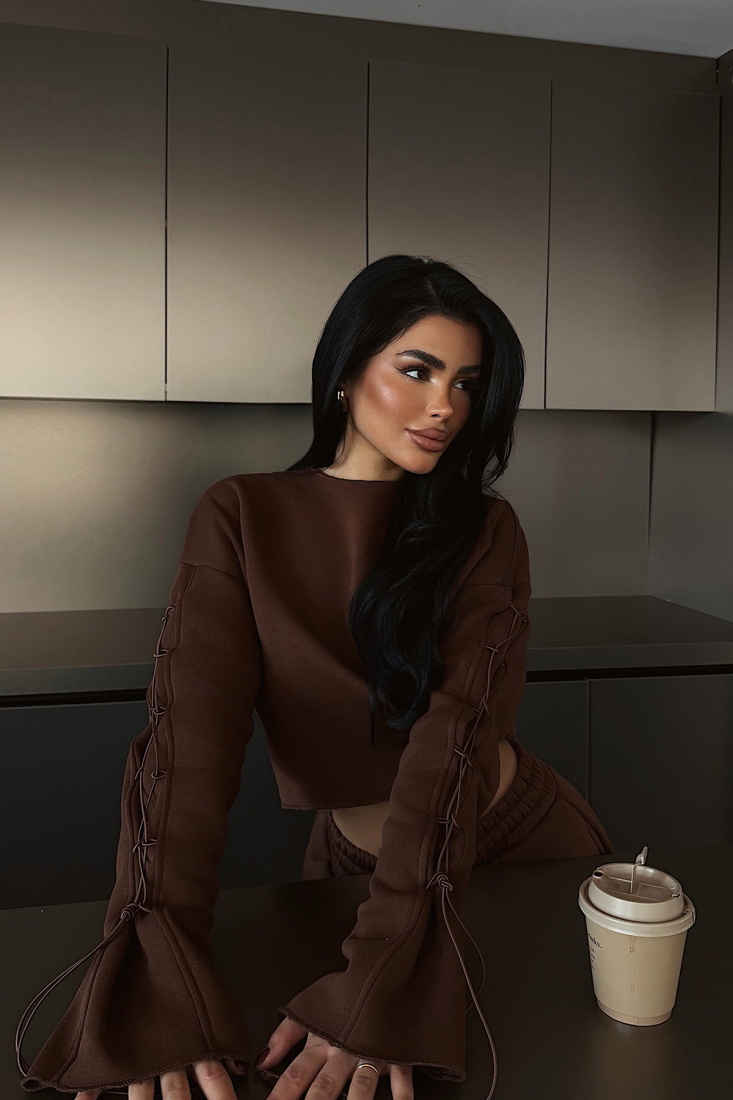 Kahverengi Masego Eşofman Takımı ATE-4093 - EYYO