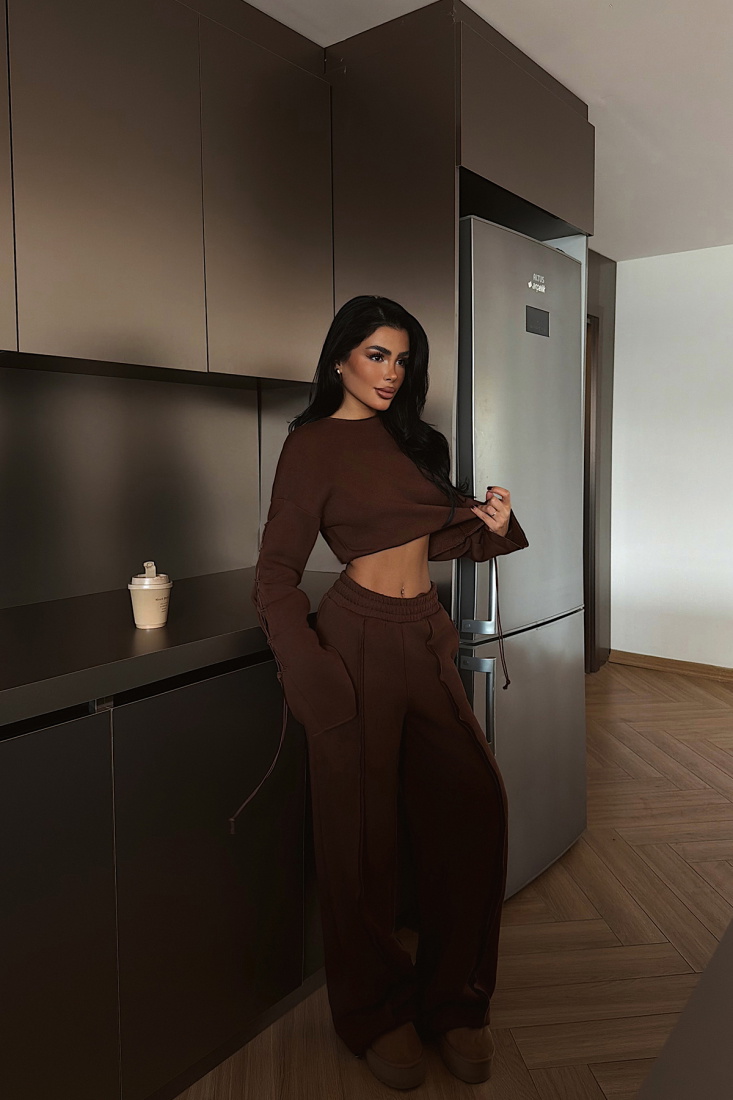 Kahverengi Masego Eşofman Takımı ATE-4093 - EYYO