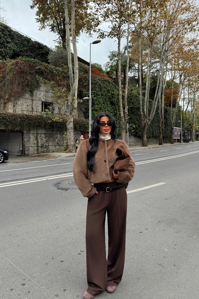 Kahverengi Anamika Yumoş Ceket ATE-1931 