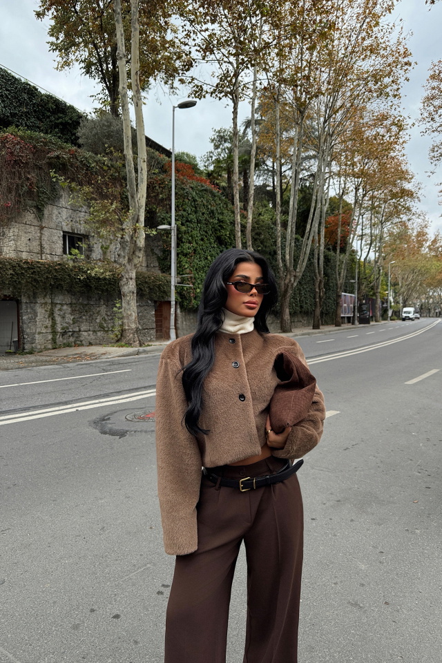 Kahverengi Anamika Yumoş Ceket ATE-1931 - 4