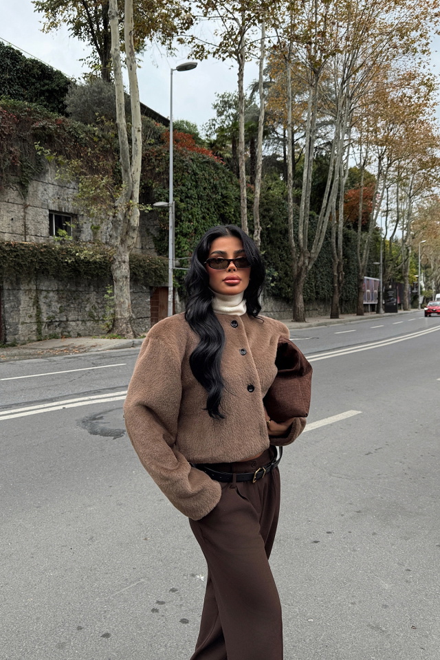 Kahverengi Anamika Yumoş Ceket ATE-1931 - 5