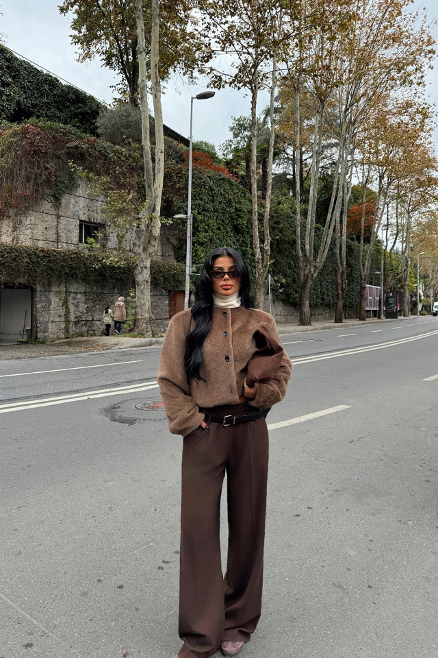 Kahverengi Anamika Yumoş Ceket ATE-1931 - 6