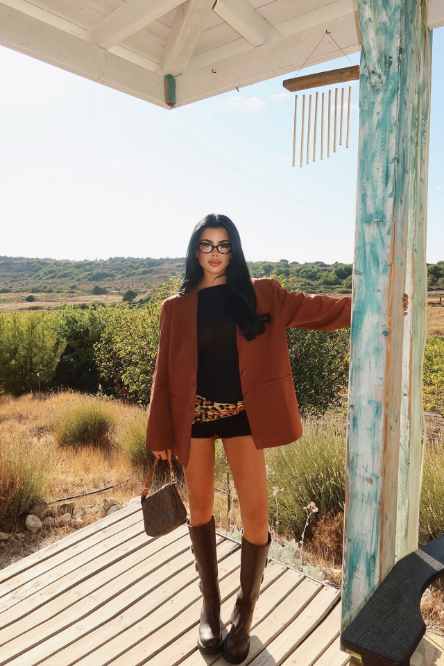 Kahverengi Sidrit Oversize Blazer
