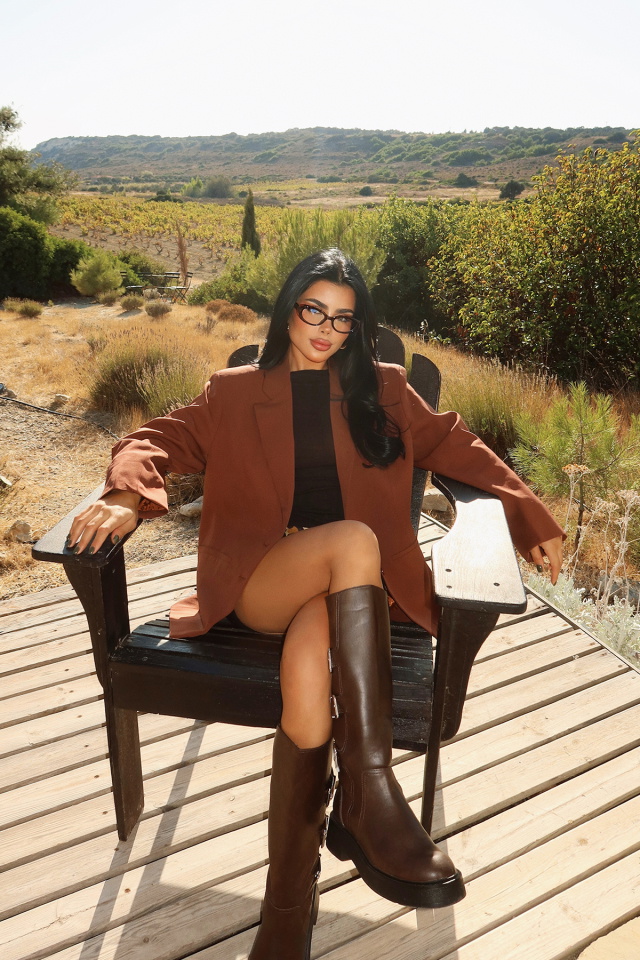 Kahverengi Sidrit Oversize Blazer