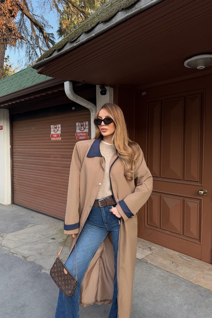 Kahverengi Aldabella Trenckot ATE-2219 - EYYO