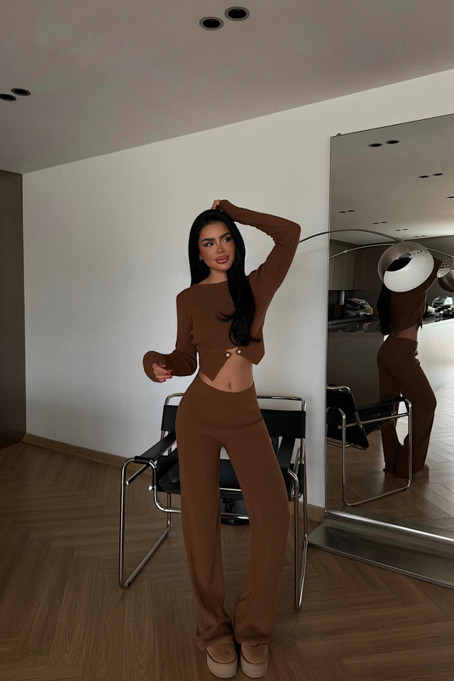 Kahverengi Octavia Triko Takım ATE-4439 - 3