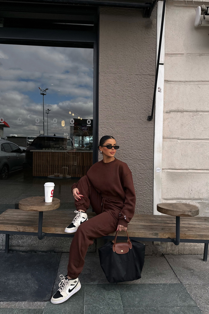 Kahverengi Eşofman Takım ATE-0770 - EYYO