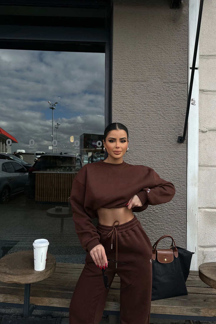 Kahverengi Eşofman Takım ATE-0770 - EYYO