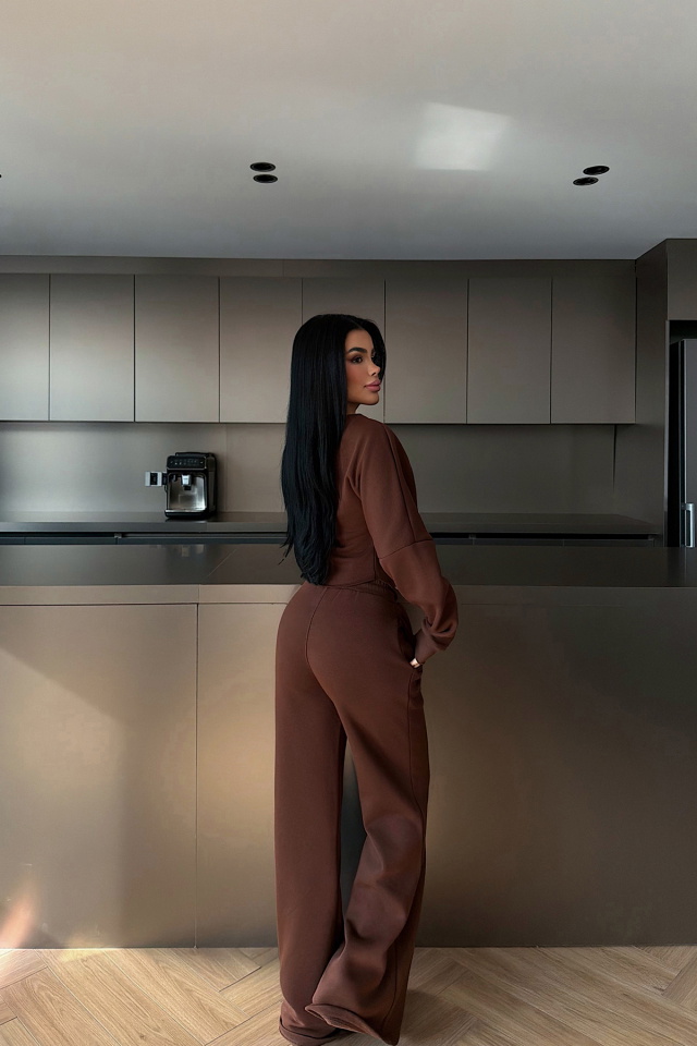 Kahverengi Oska Eşofman Takımı ATE-4106 - 4