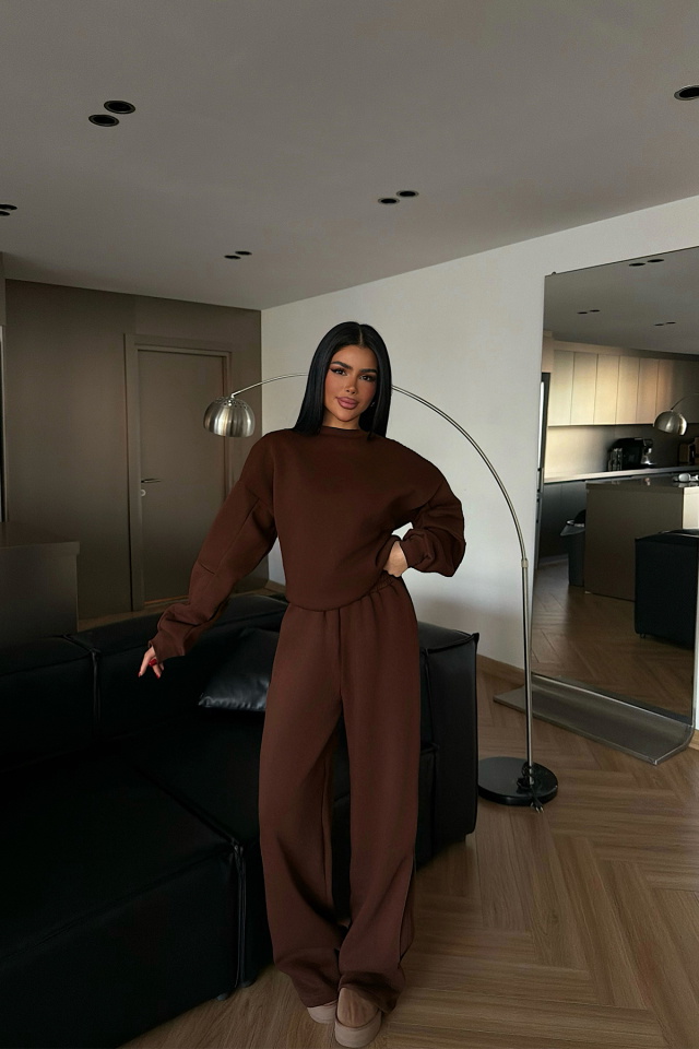 Kahverengi Valenty Eşofman Takımı ATE-4160 - 2