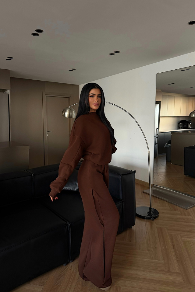 Kahverengi Valenty Eşofman Takımı ATE-4160 - 3