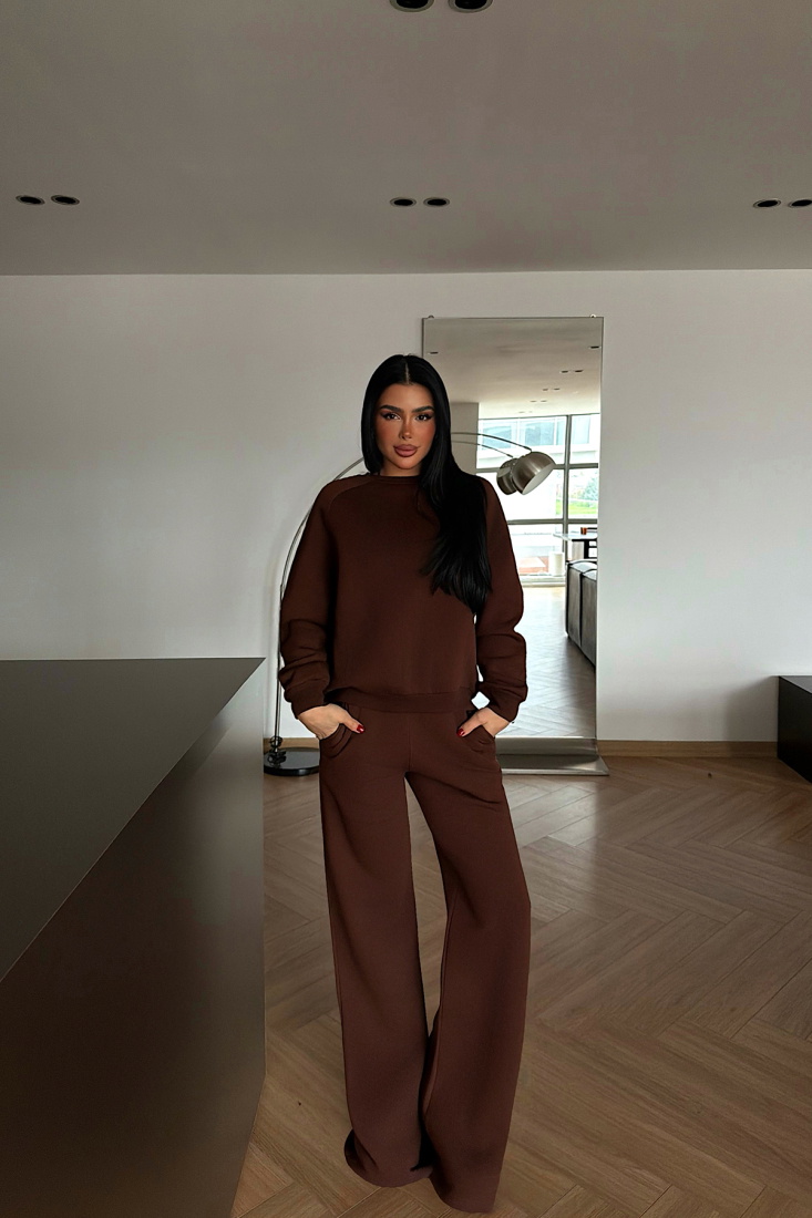 Kahverengi Revovy Eşofman Takımı ATE-4277 - EYYO