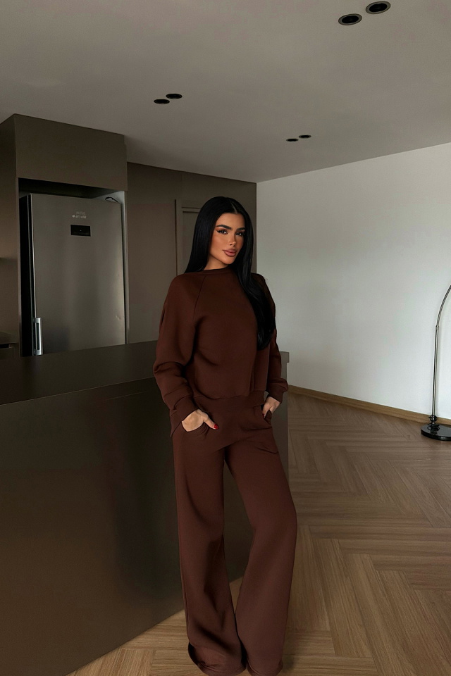 Kahverengi Revovy Eşofman Takımı ATE-4277 - 2