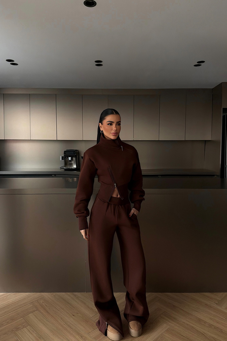 Kahverengi Belleza Eşofman Takımı ATE-4297 - EYYO