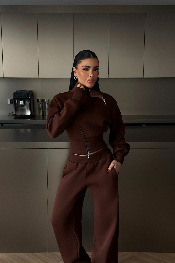 Kahverengi Belleza Eşofman Takımı ATE-4297 - EYYO