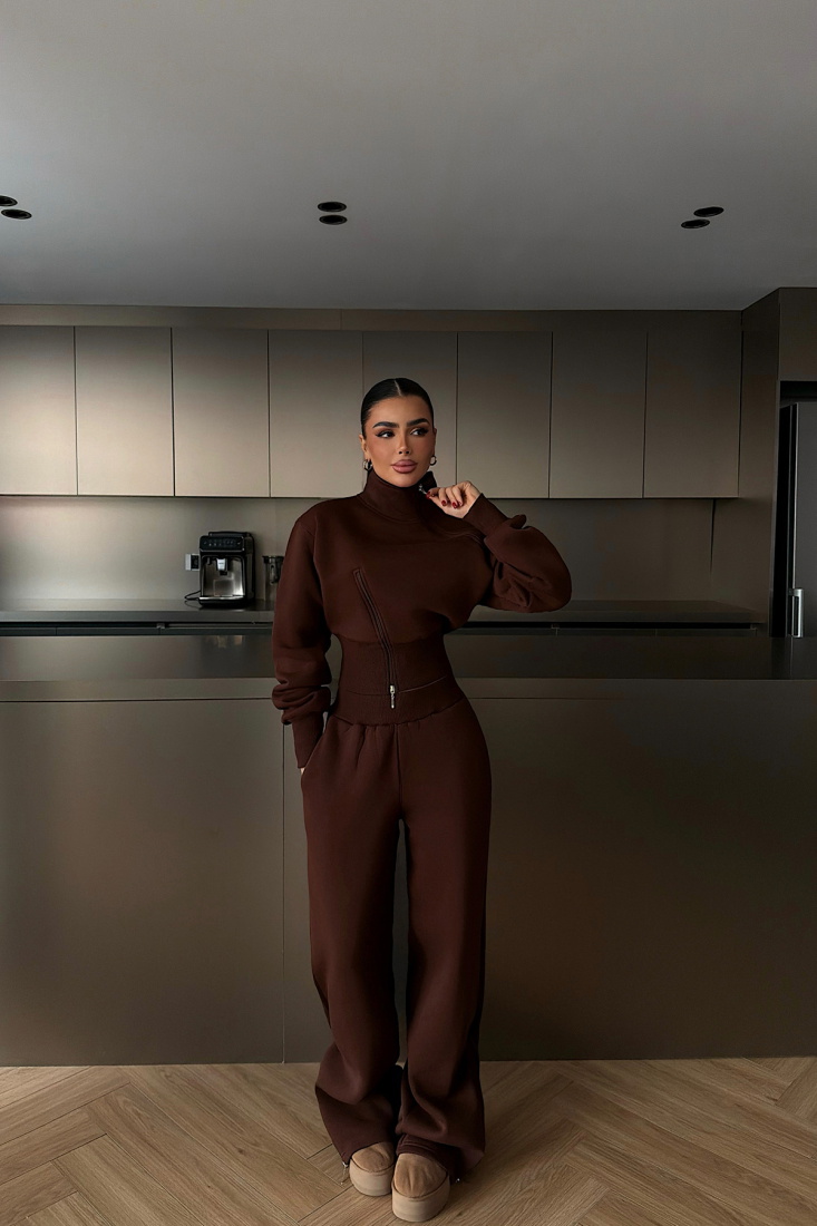 Kahverengi Belleza Eşofman Takımı ATE-4297 - EYYO