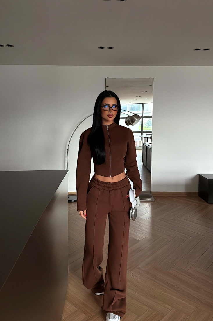 Kahverengi Doutzen Eşofman Takımı ATE-4135 - EYYO