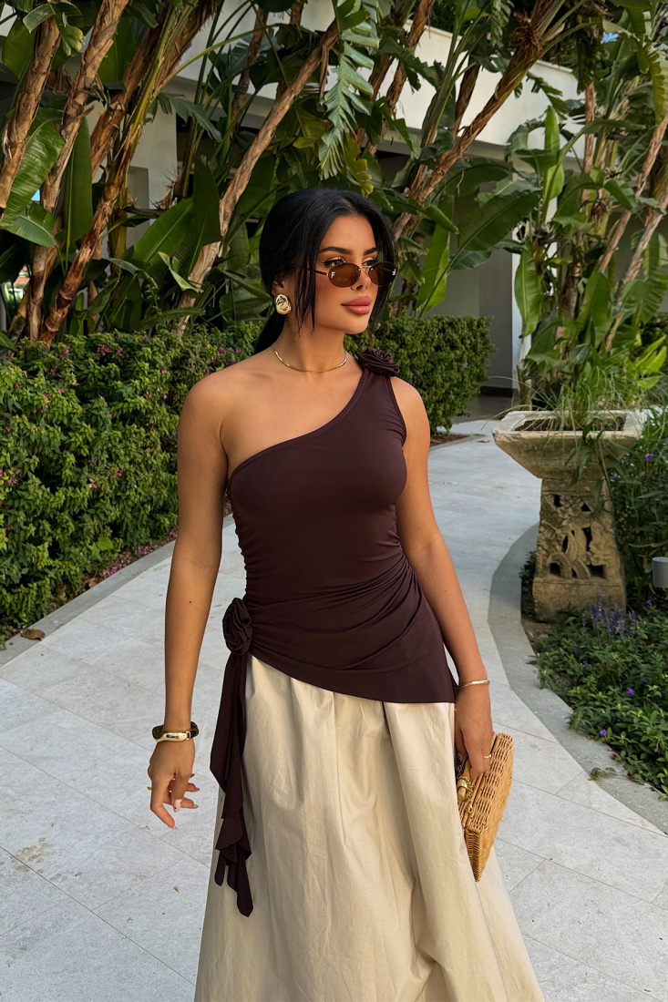 Kahverengi Rose Bluz ATE-1090 - EYYO