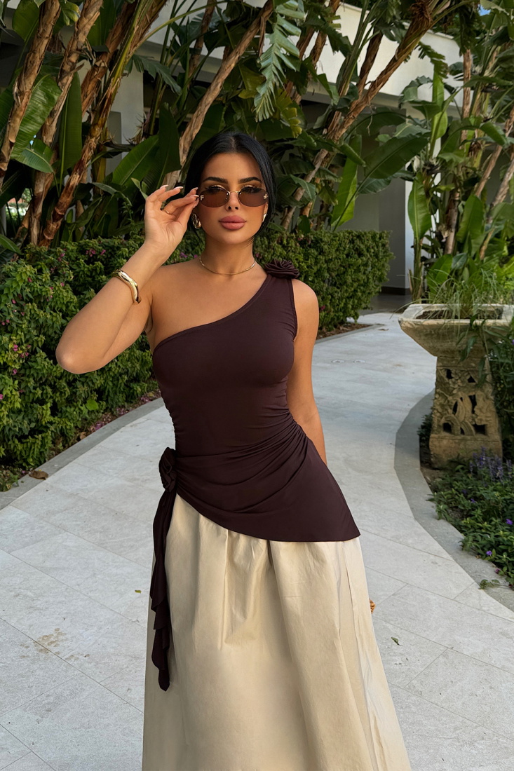 Kahverengi Rose Bluz ATE-1090 - EYYO