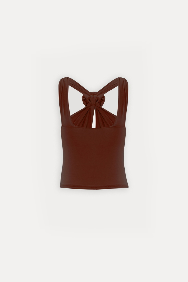 Kahverengi Armando Güllü Bluz ATE-1340 - EYYO