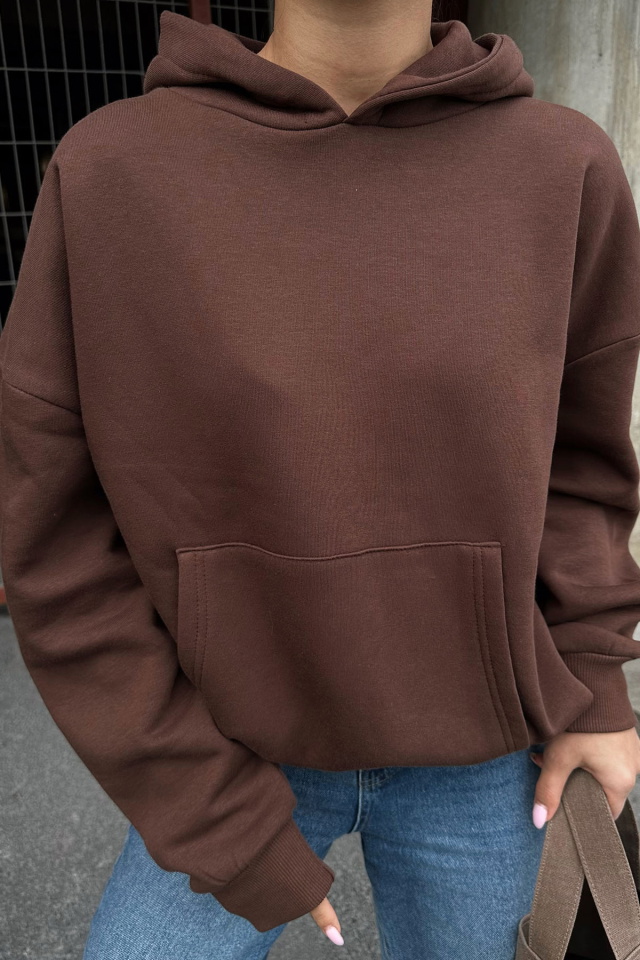 Kahverengi Kanguru Cepli Sweat ATE-0282 - 2