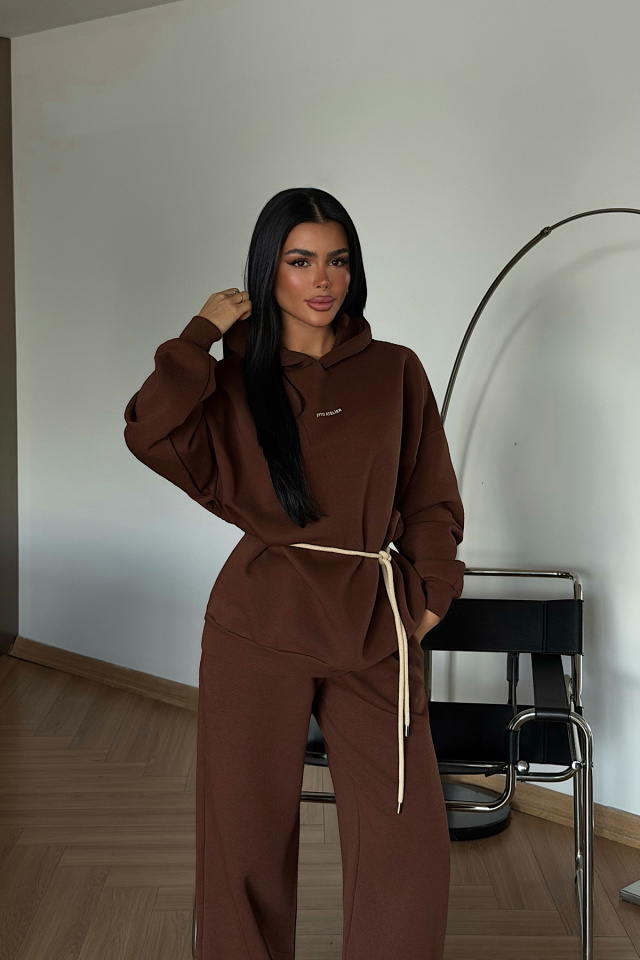 Kahverengi Cicely eşofman takımı ATE-4301 - 2