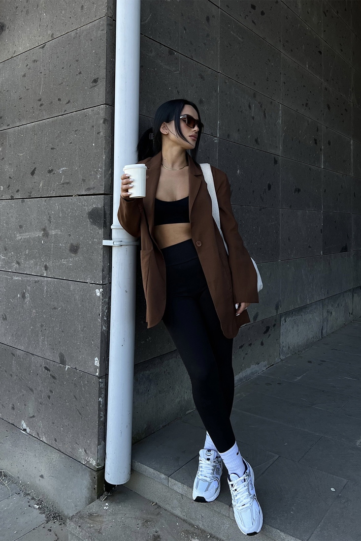 Kahverengi Kruvaze Yaka Cepli Ceket ATE1994 - NEW MİSSİON